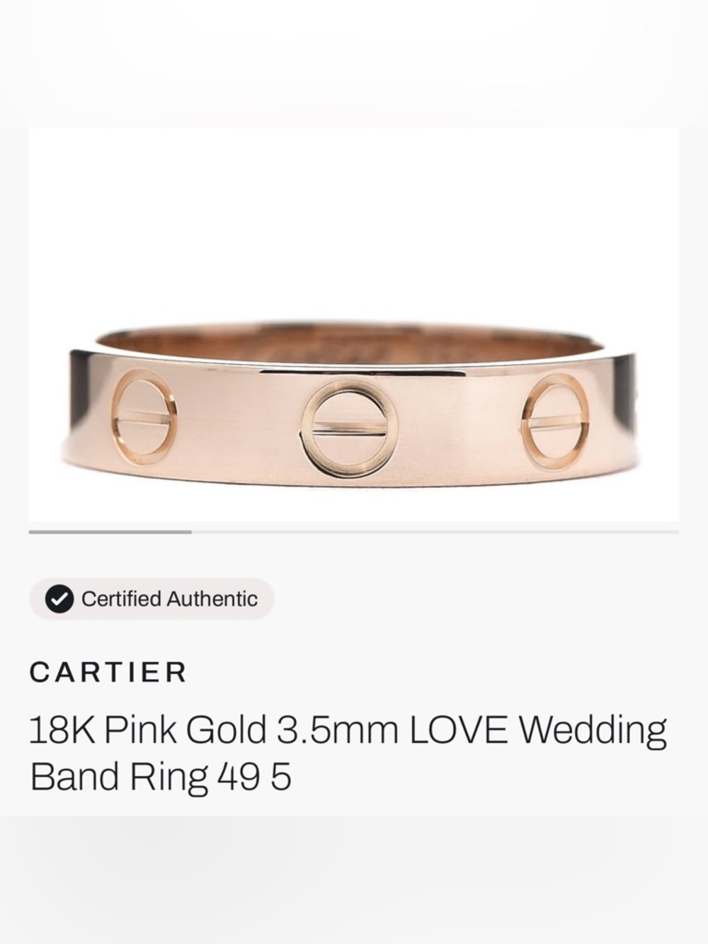 Cartier Pink Gold LOVE Ring